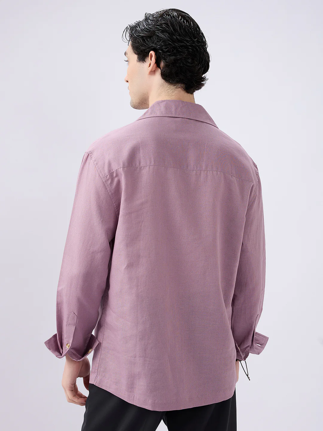 Rosemelt Linen Blend Lapel Collar Oversized Shirt - Image 5