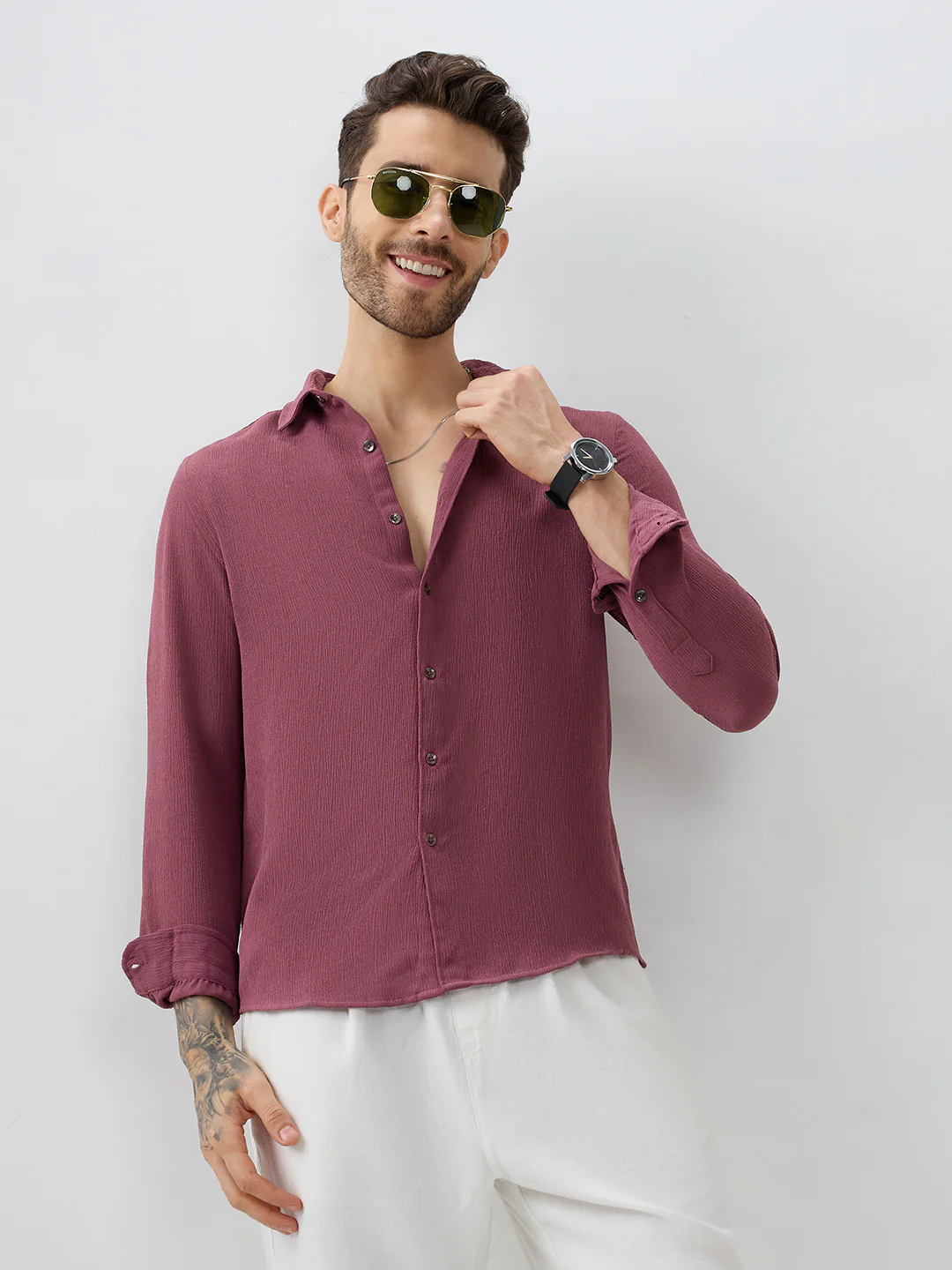 Rosewood Breeze Crepe Casual Shirt - Image 2
