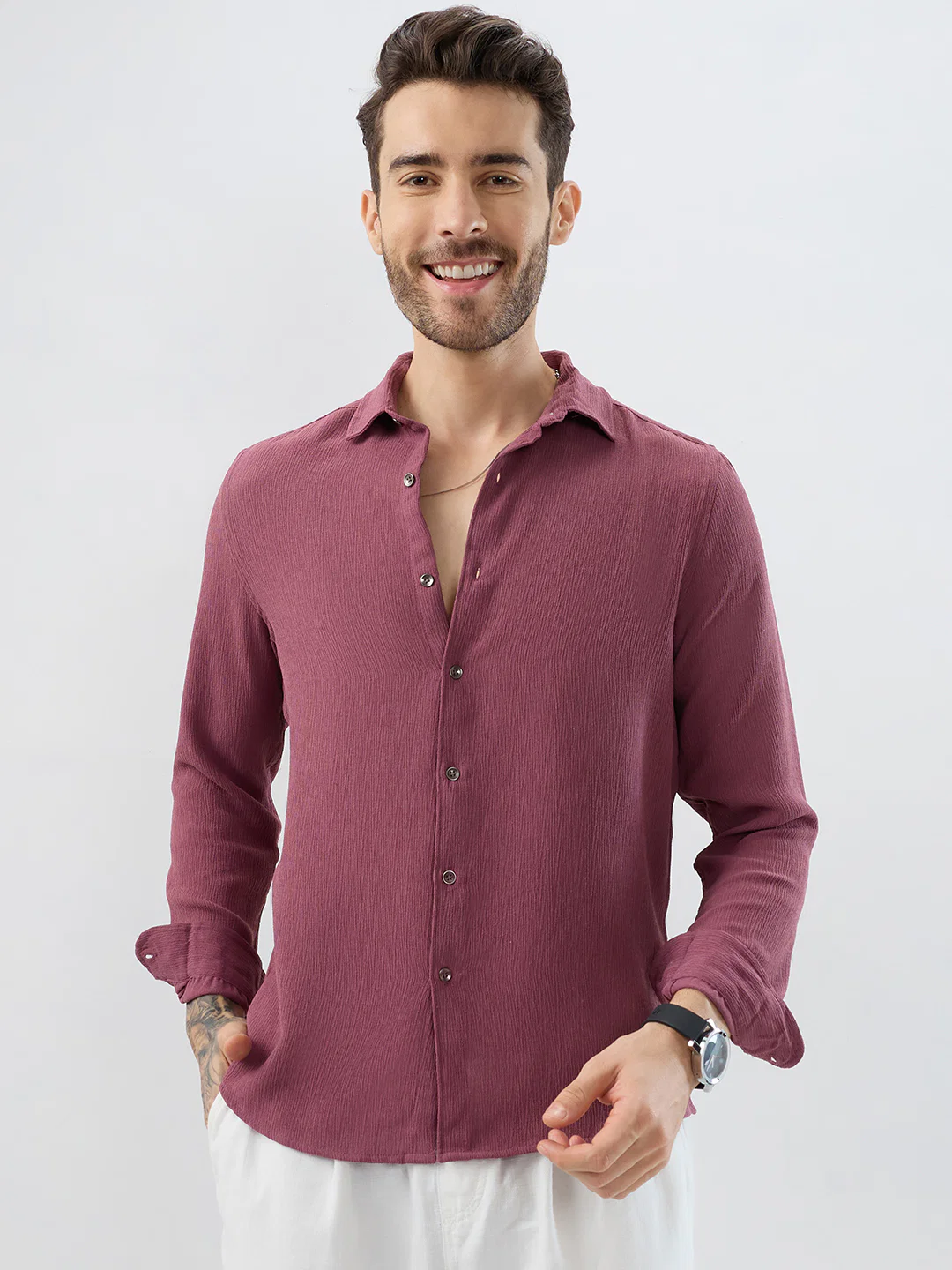 Rosewood Breeze Crepe Casual Shirt - Image 5