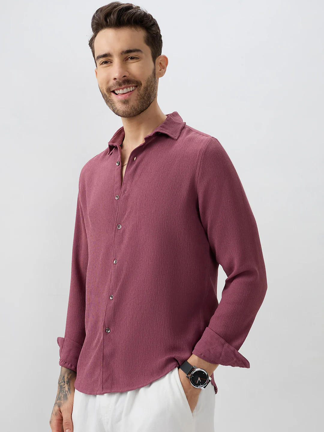 Rosewood Breeze Crepe Casual Shirt - Image 6