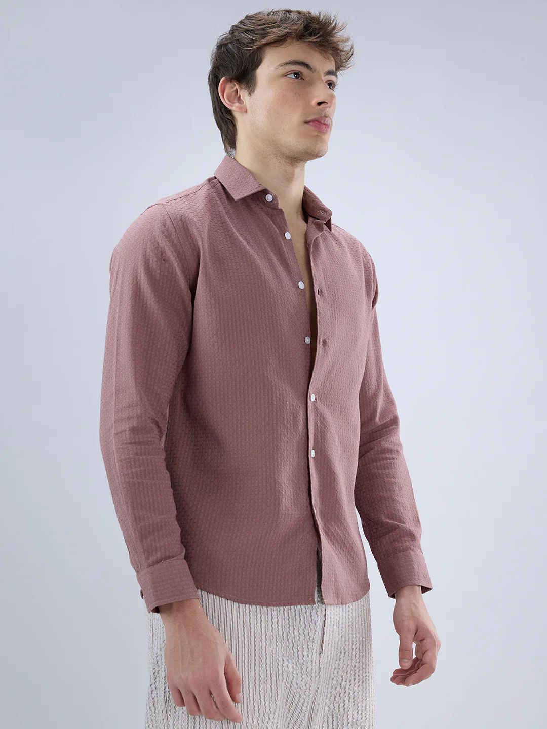 Rosewood Pink Textured Shirt - Image 6