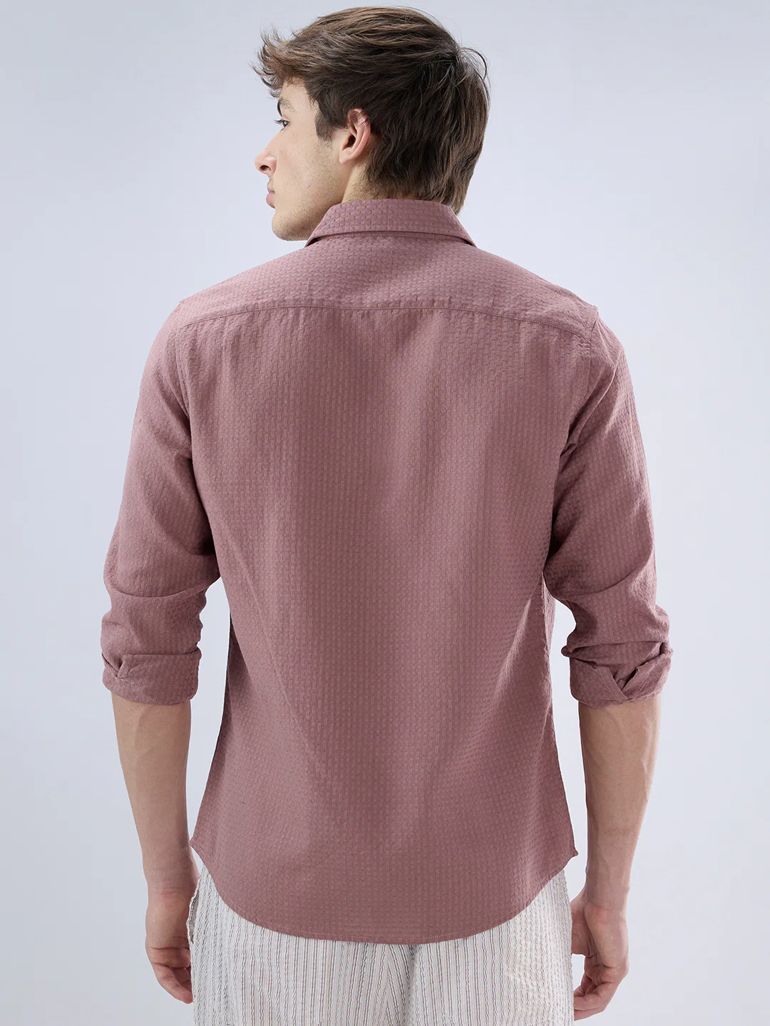 Rosewood Pink Textured Shirt - Image 8
