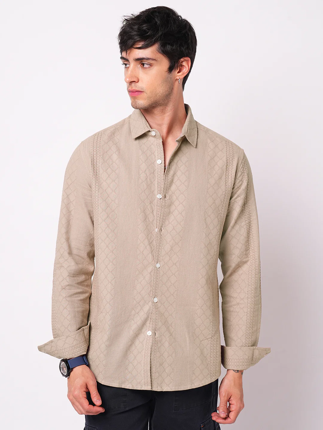 Rosy Brown Embroidered Shirt - Image 5