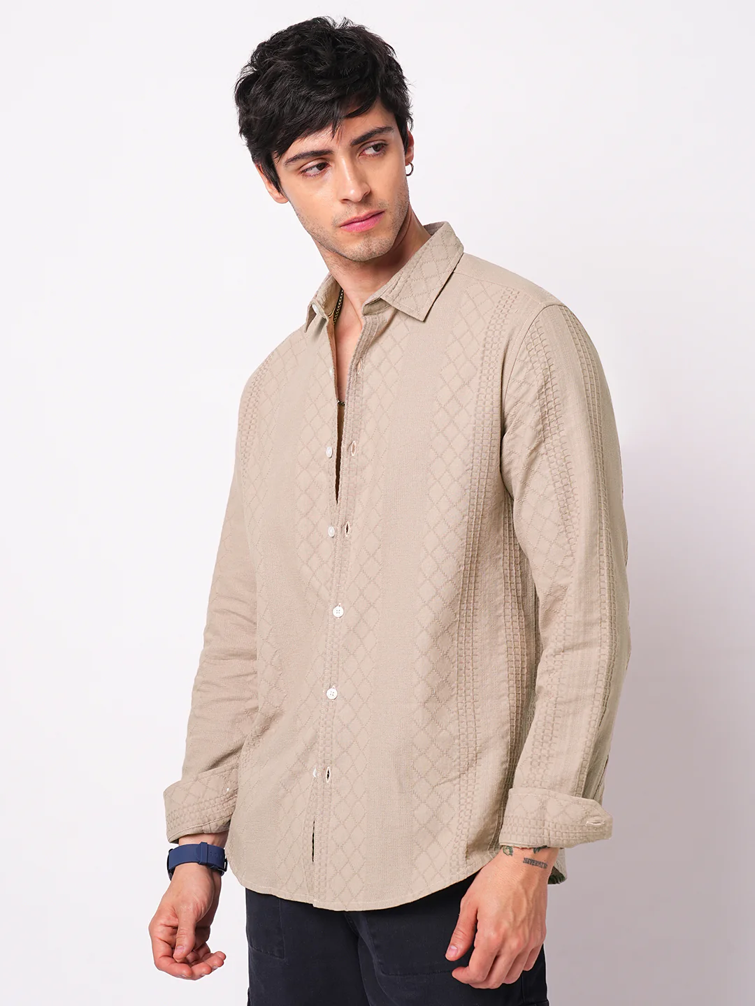 Rosy Brown Embroidered Shirt - Image 6