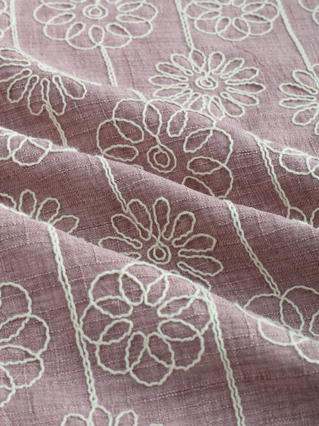 Rouge Pink Floral Embroidered Slub Shirt - Image 9
