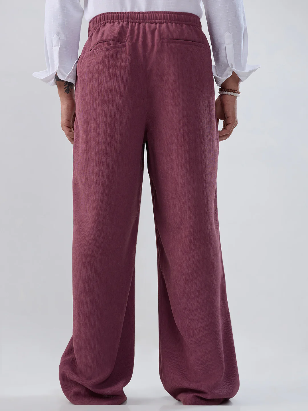 Rouge Pink Wide-Leg Crepe Trousers - Image 6