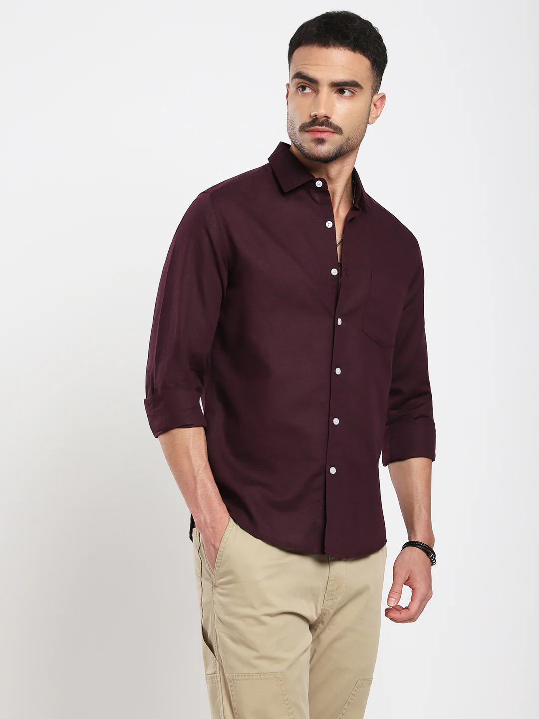 Royal Plum Essence Pure Linen Shirt - Image 6
