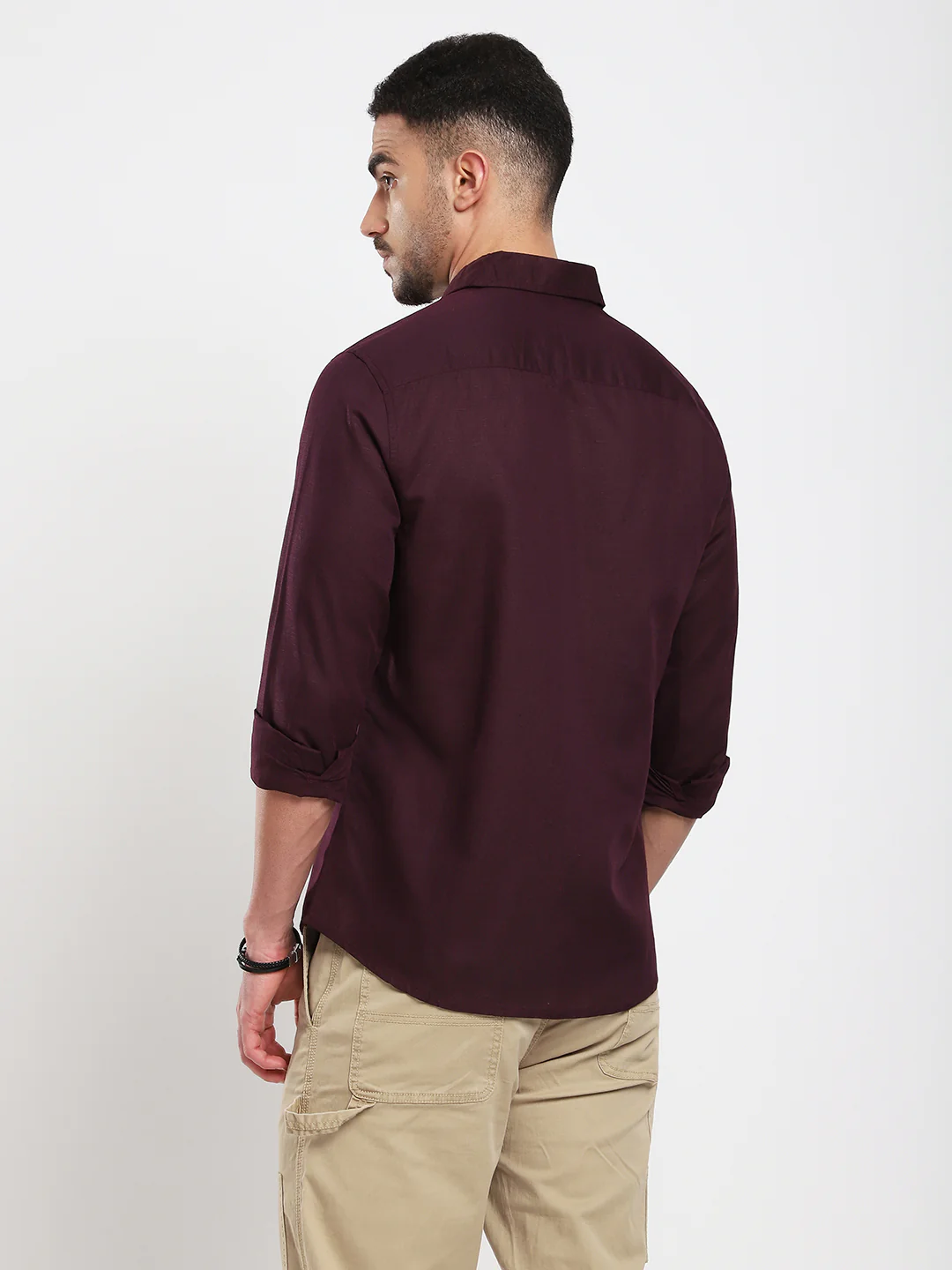 Royal Plum Essence Pure Linen Shirt - Image 7