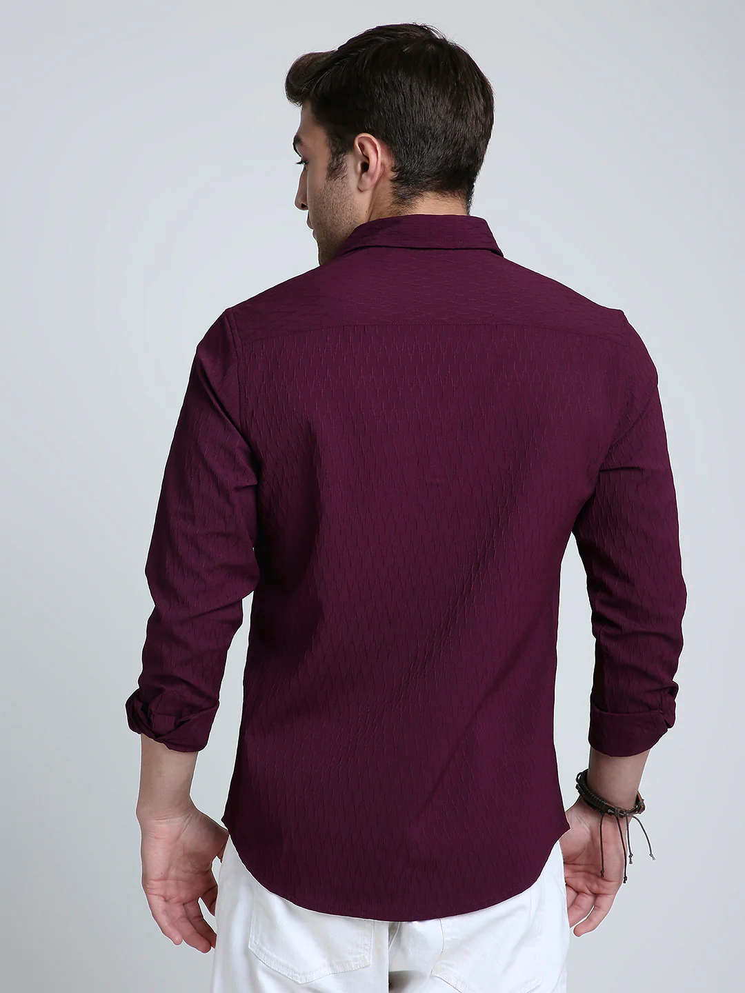 Royal Wine NightOut Textured Shirt - Image 7