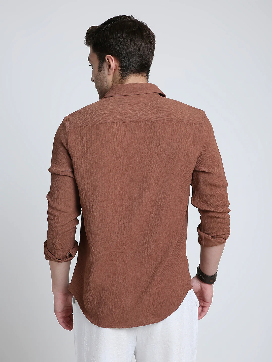 Russet Brown Crinkled Shirt - Image 7