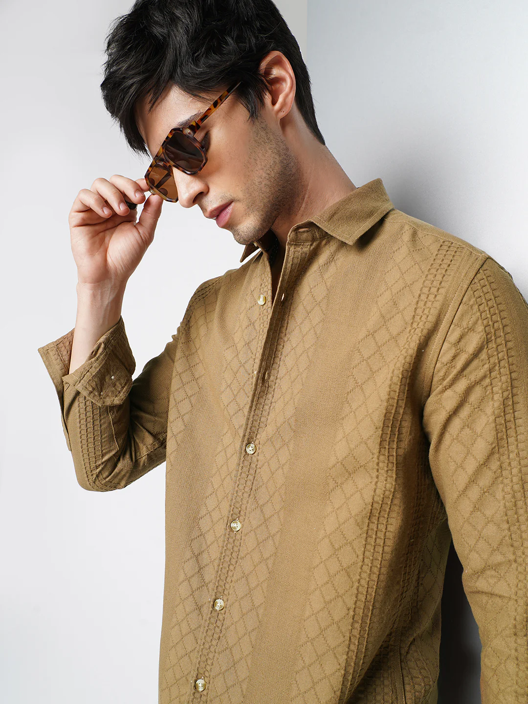 Russet Brown Embroidered Shirt - Image 2