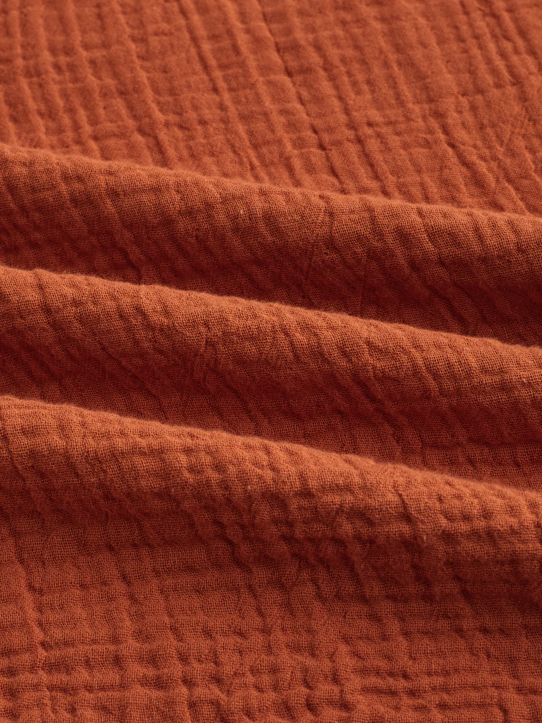 Rust Double Cloth Cuffless Oversized Shirt - Image 3