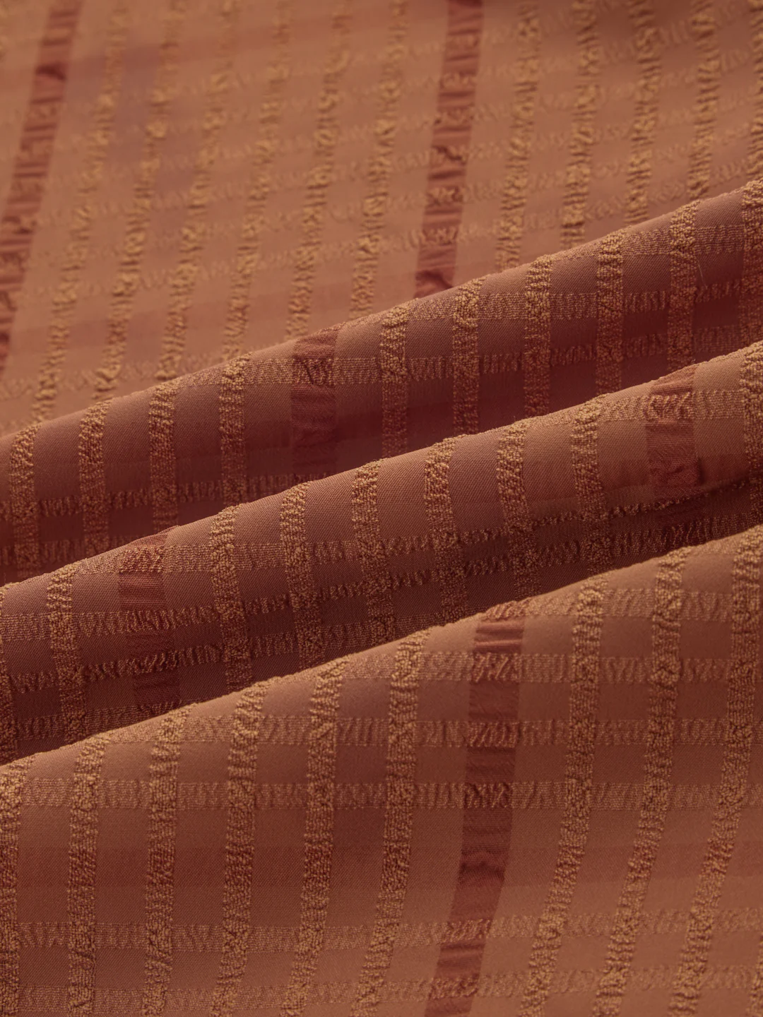 Rust Micro Checks Textured Shirt - Image 3