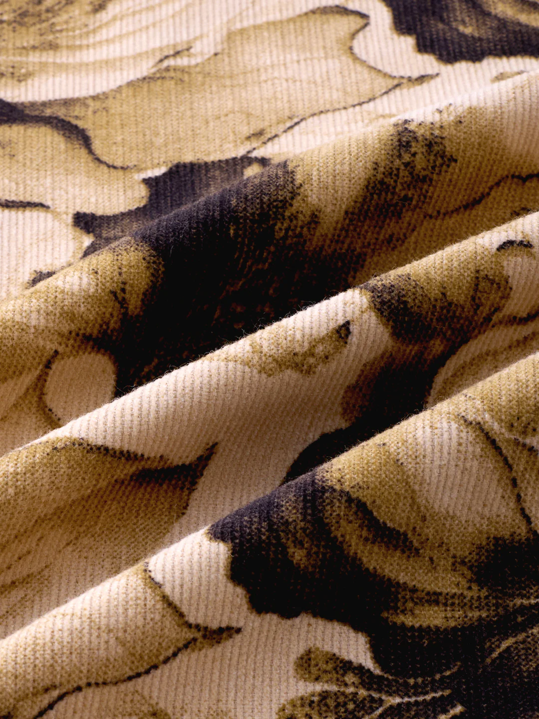 Rustic Beige Botanical Printed Double Pocket Corduroy Shirt - Image 9