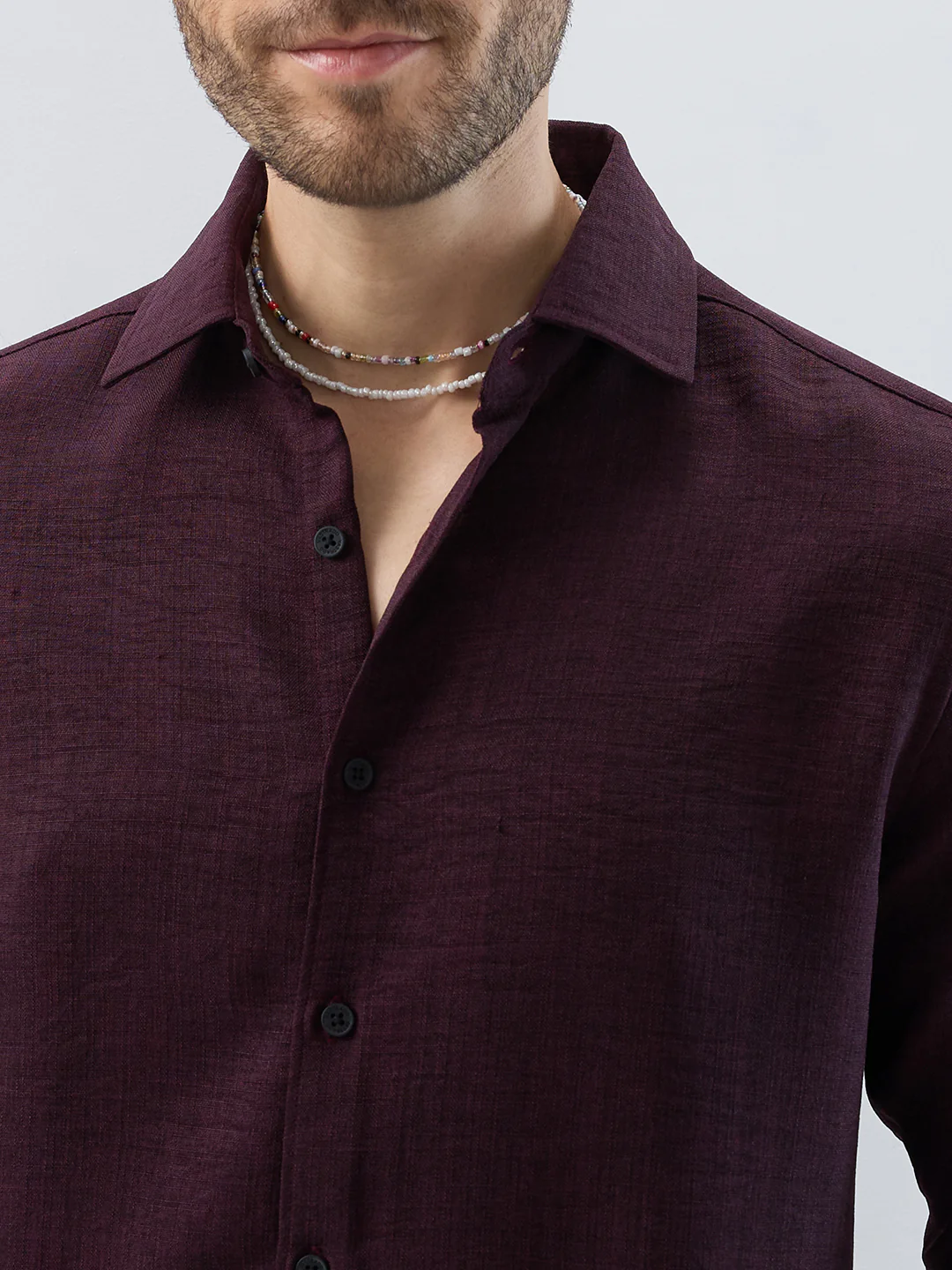 Rustic Charm Burnt Maroon Shirt - Image 3
