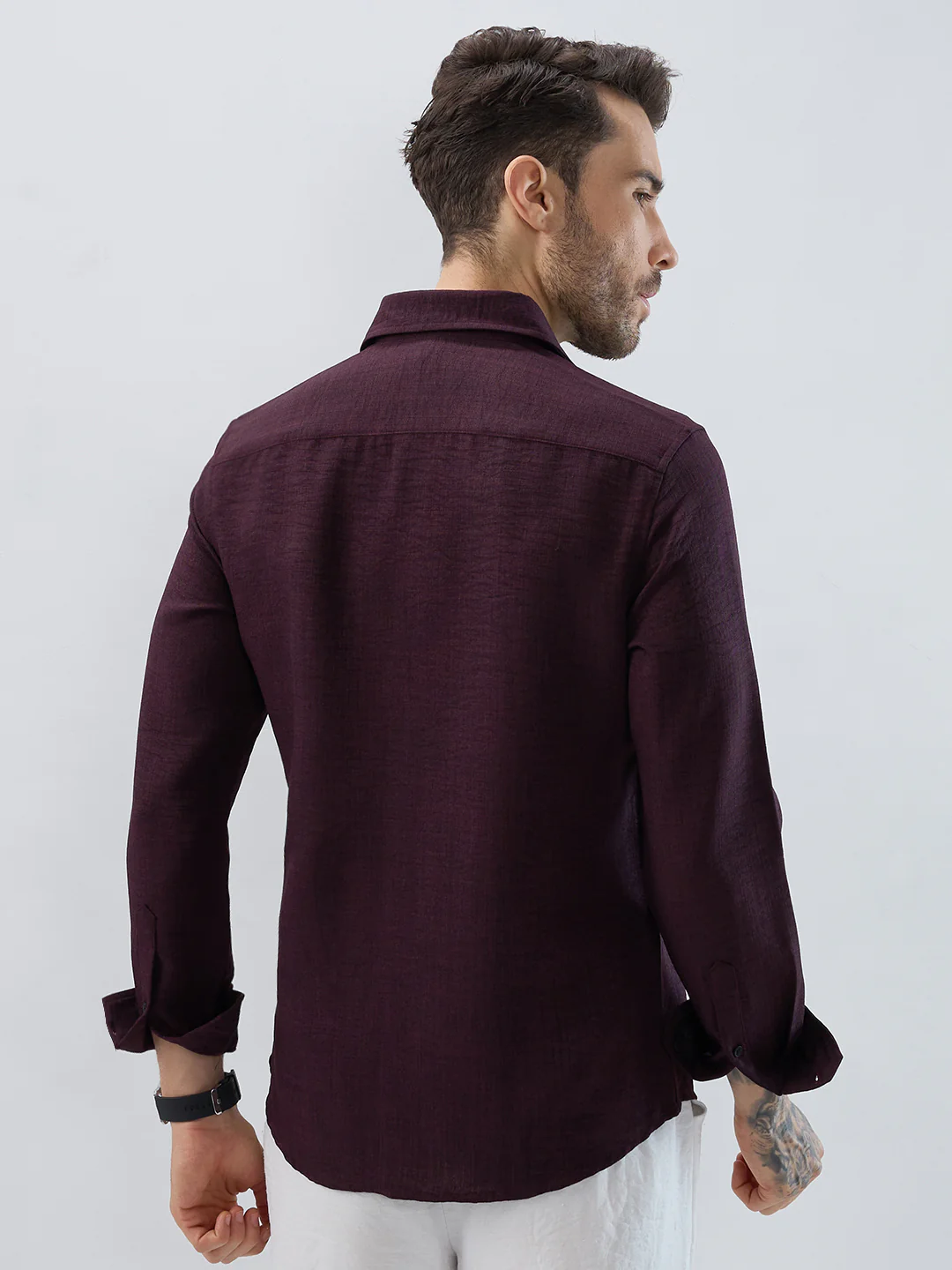 Rustic Charm Burnt Maroon Shirt - Image 7