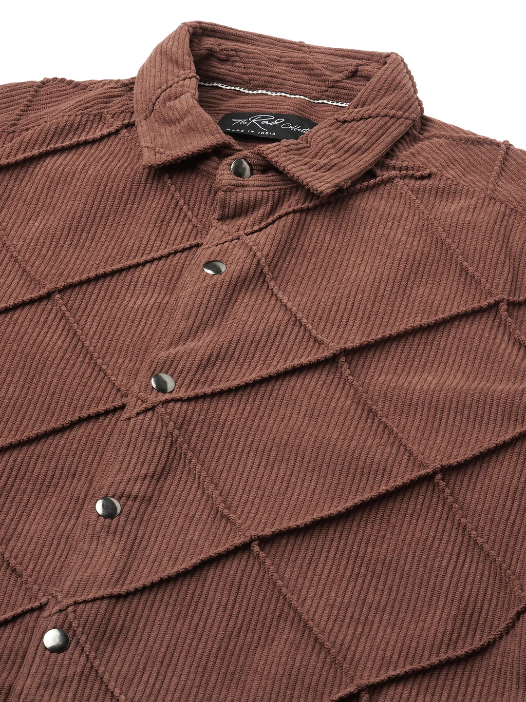 Rustic Diamond Embossed Corduroy Shirt - Image 3