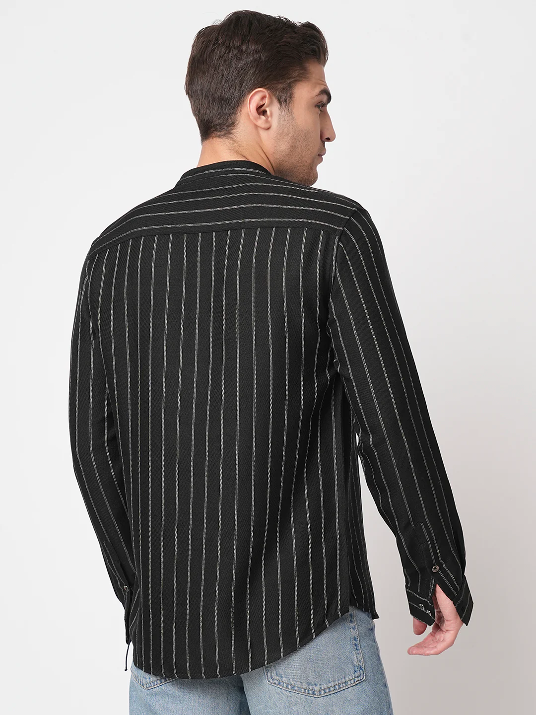 Sable Black Chalk Striped Kurta - Image 6