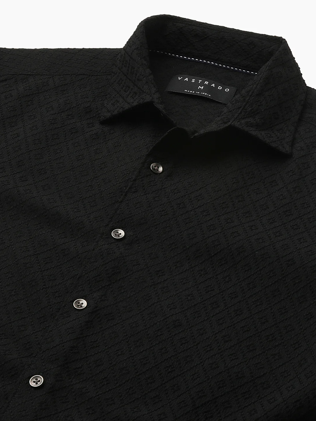 Sable Black Ornate Textured Shirt - Image 3