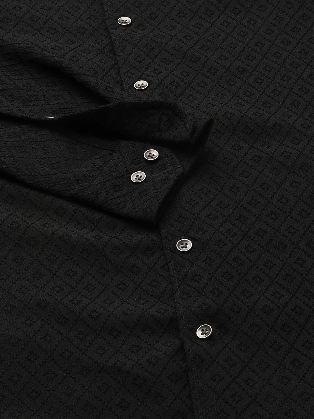 Sable Black Ornate Textured Shirt - Image 8