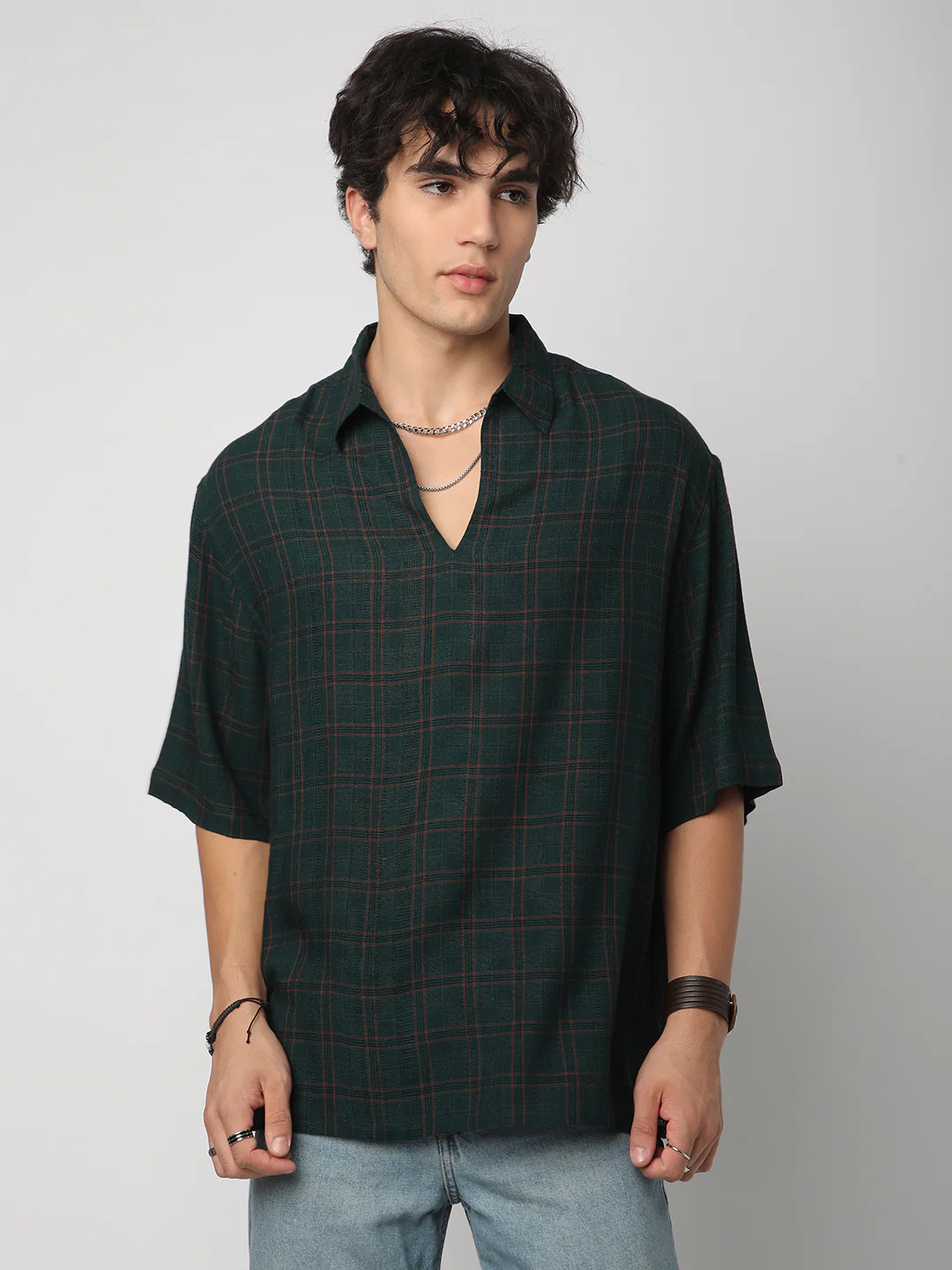 Sacramento Tattersall Checkered Oversized Polo Shirt - Image 4