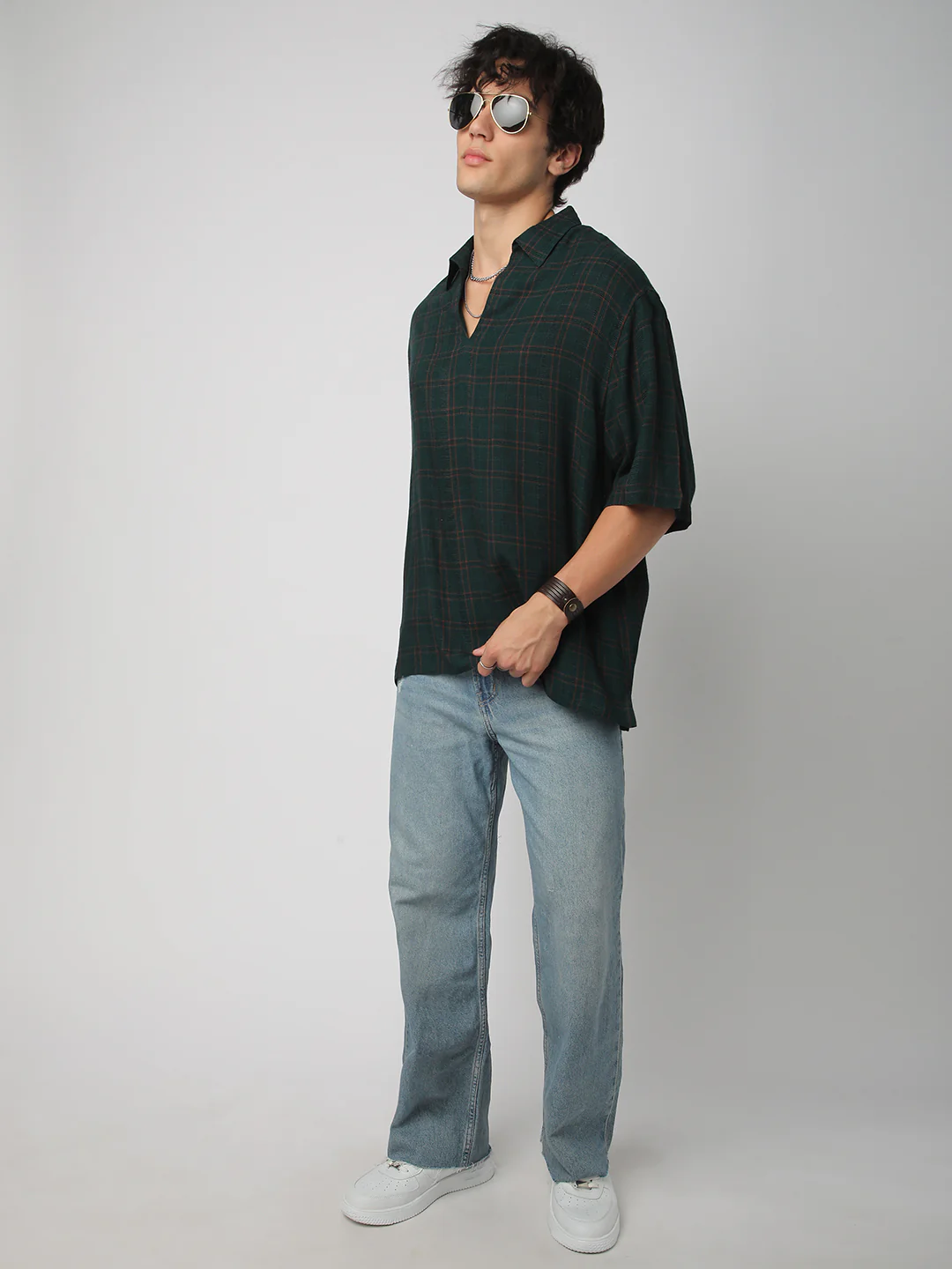 Sacramento Tattersall Checkered Oversized Polo Shirt - Image 8