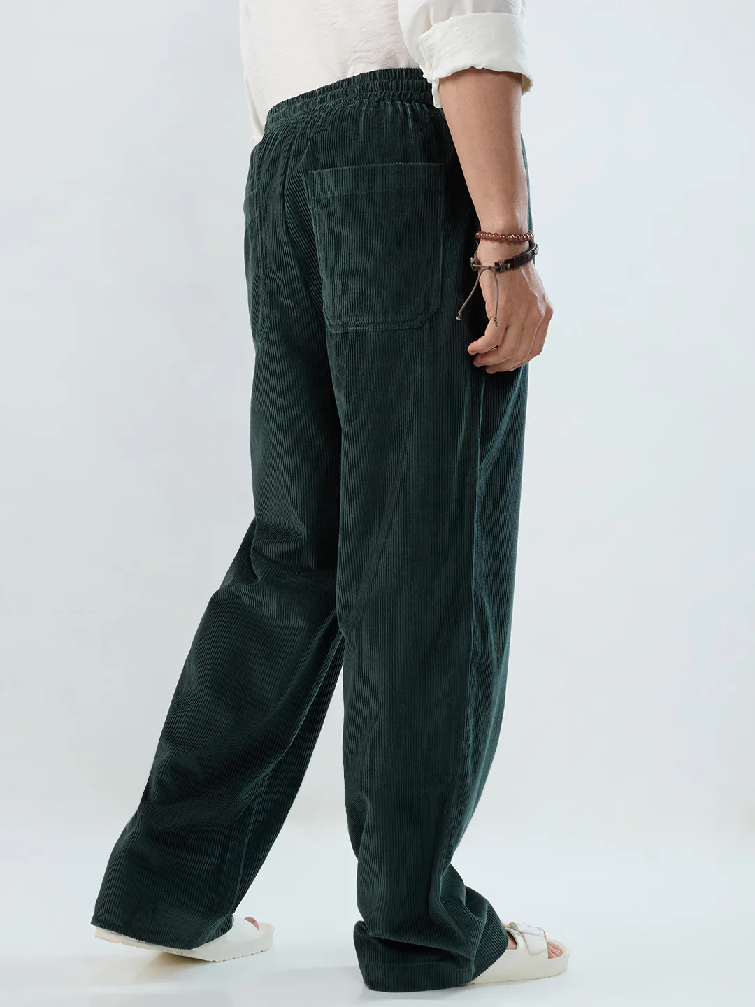 Sacremento Green Corduroy Straight-Fit Trousers - Image 7