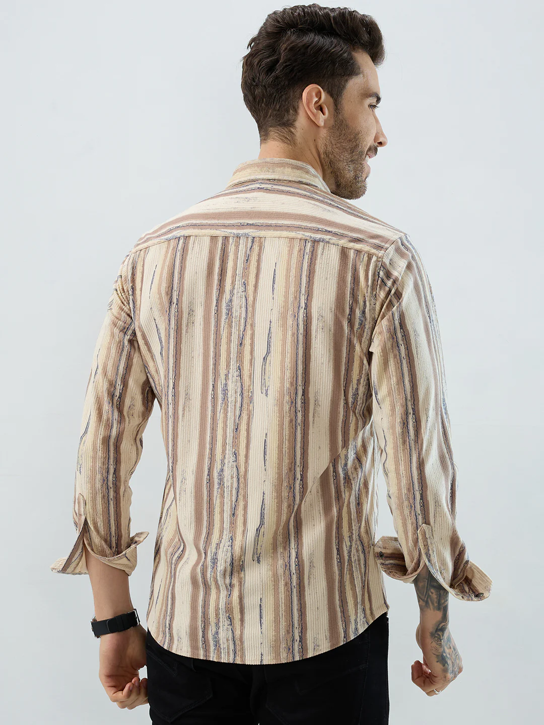 Safari Inspired Beige Corduroy Shirt - Image 8