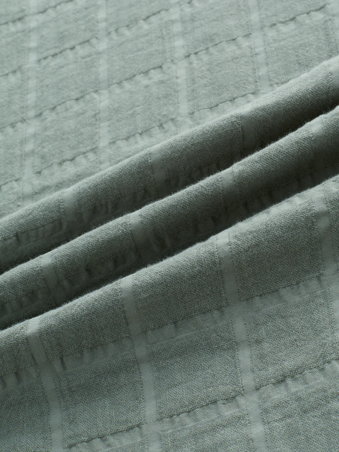 Sage Green Box Weave Double Cloth Seersucker Shirt - Image 9