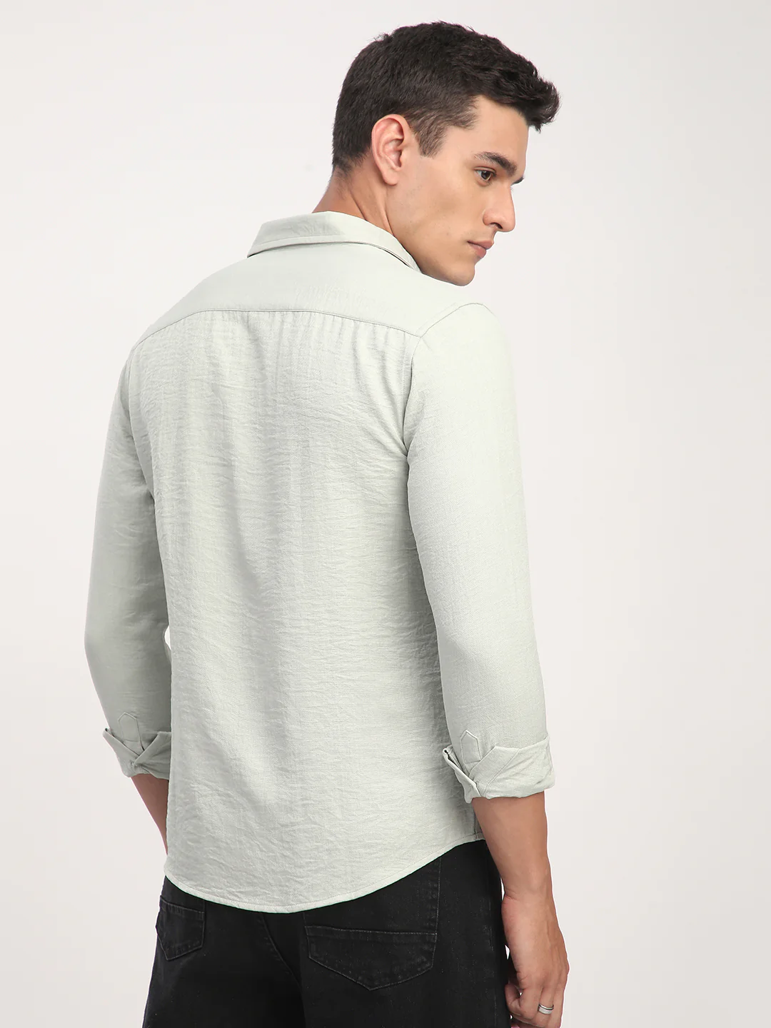 Sage Green Minimalist Solid Shirt - Image 7