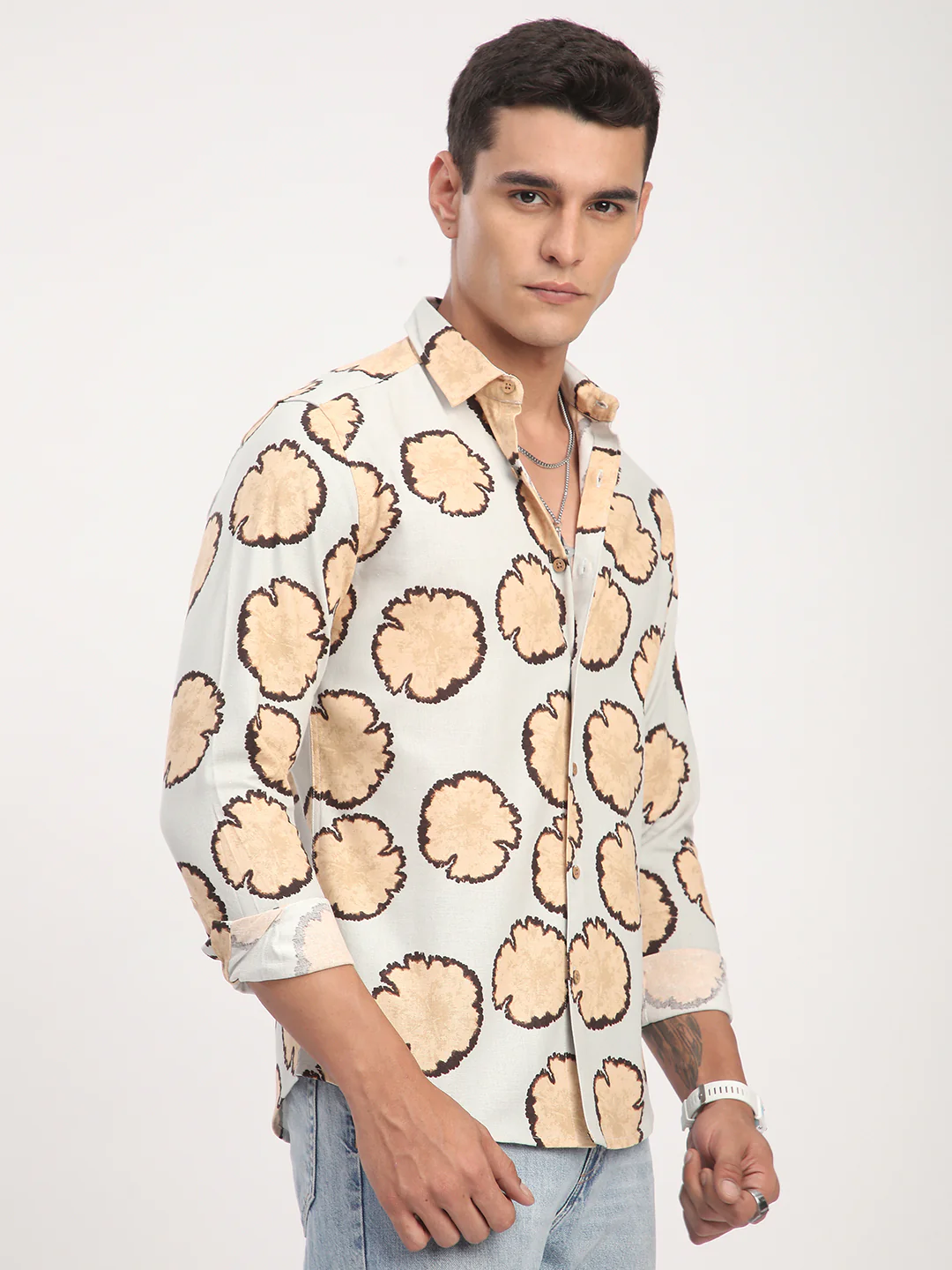 Sage Grey Botanical Bloom Shirt - Image 6