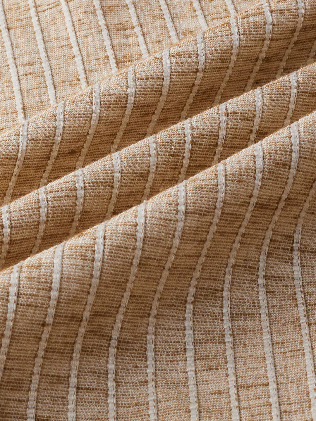 Sand Beige Textured Striped Kurta - Image 9