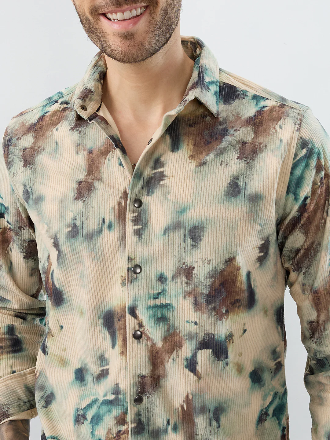 Sand Moss Multi-Tone Corduroy Shirt - Image 3