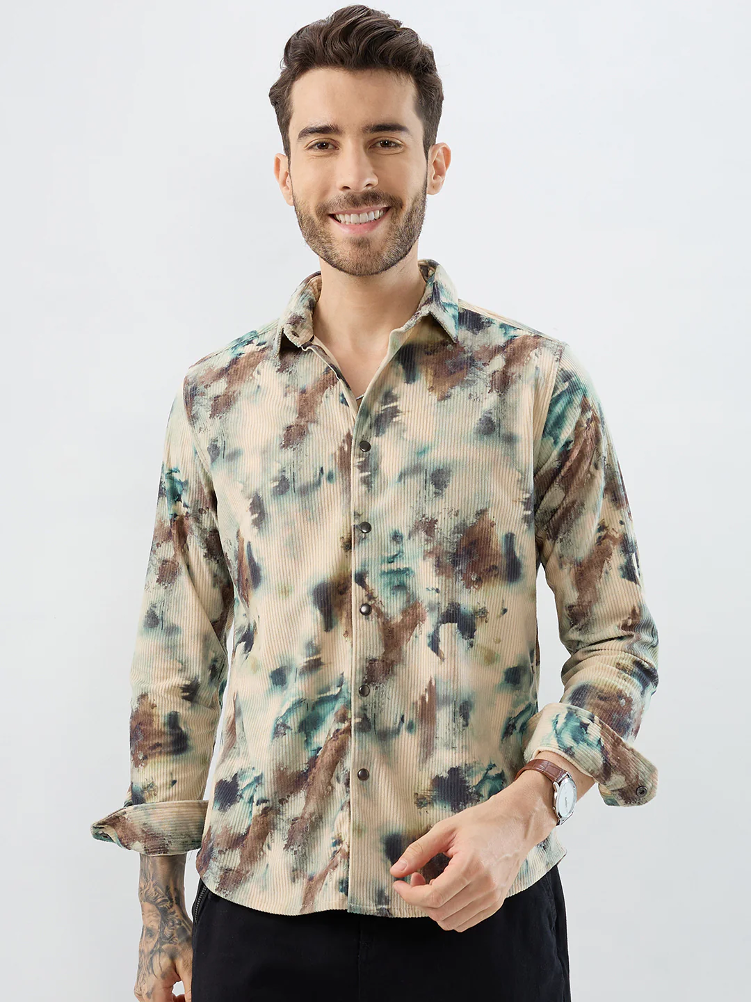 Sand Moss Multi-Tone Corduroy Shirt - Image 5