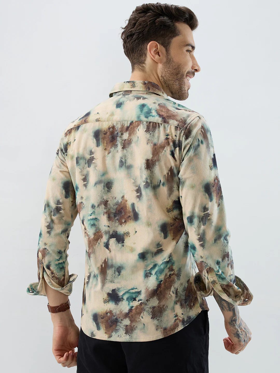 Sand Moss Multi-Tone Corduroy Shirt - Image 6