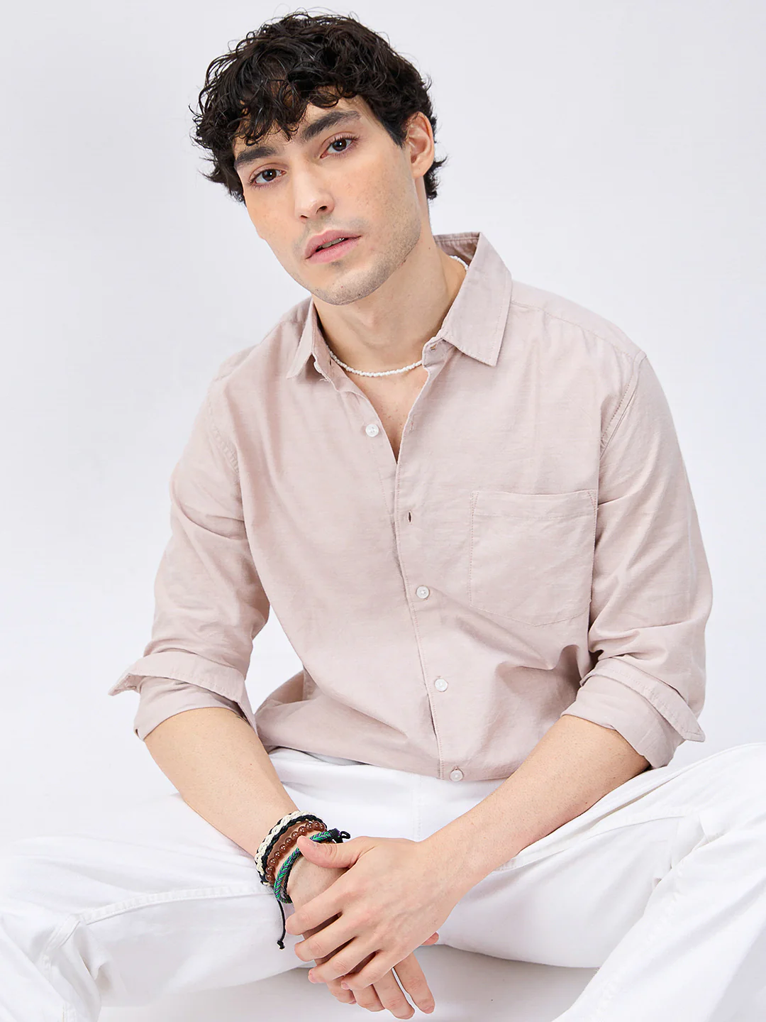 Sandstone Beige Oxford Shirt - Image 2