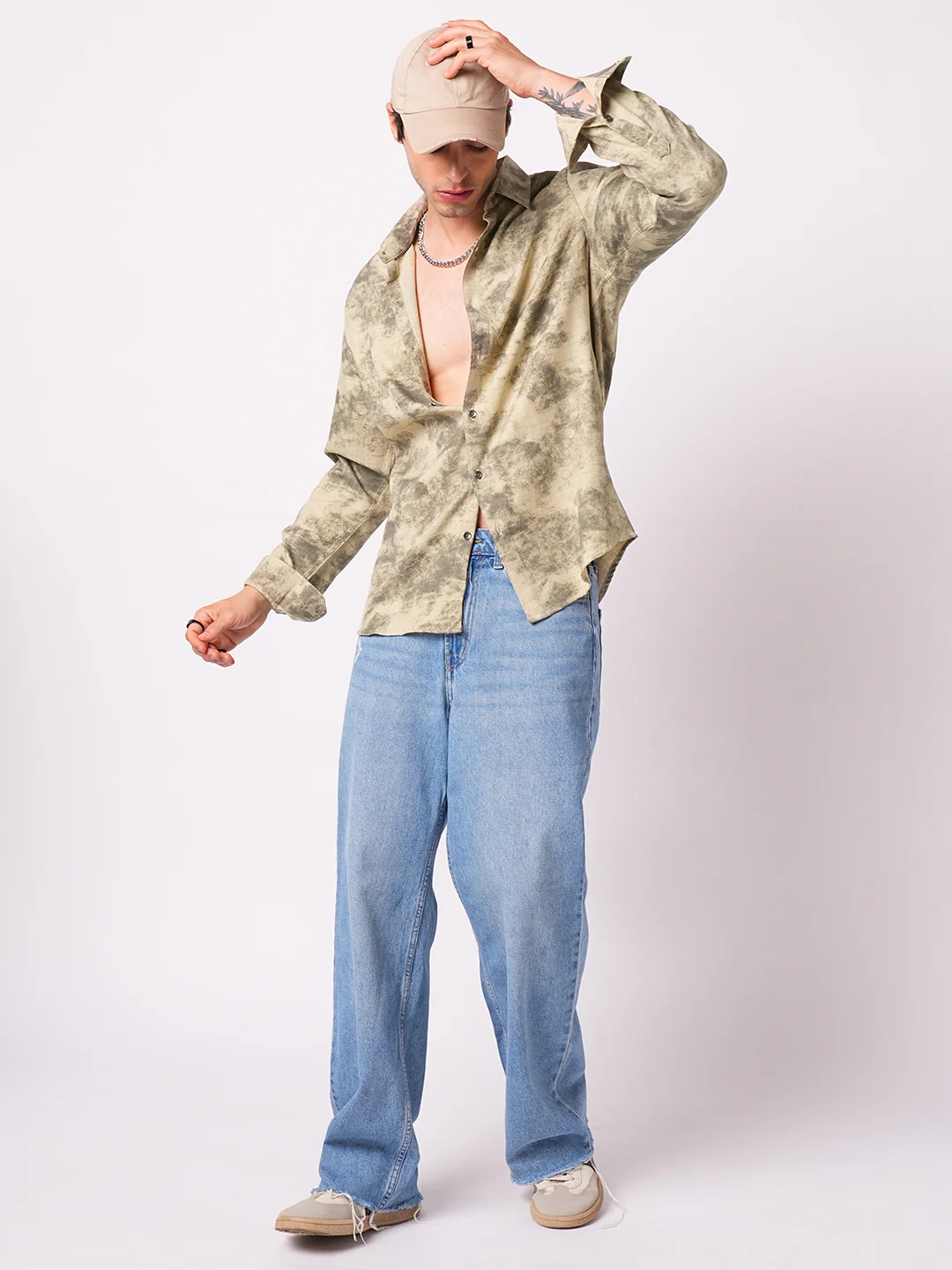 Sandstorm Beige Printed Shirt - Image 8