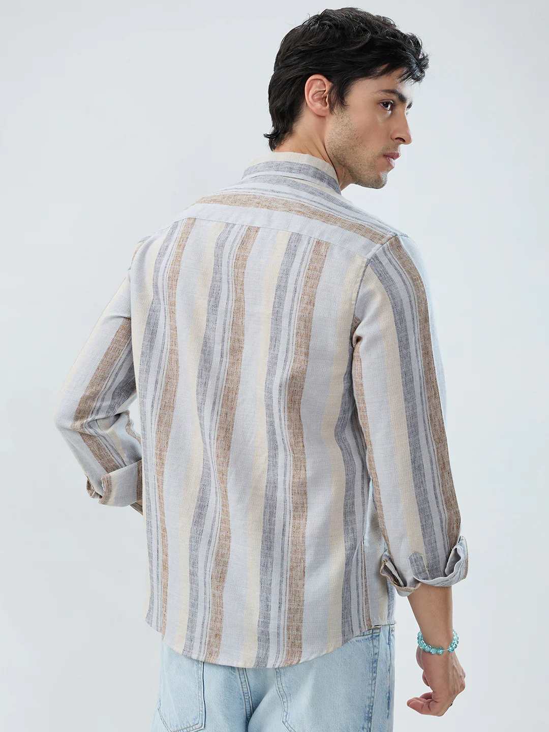 Sandswept Stripes Breezy Linen Blend Shirt - Image 7