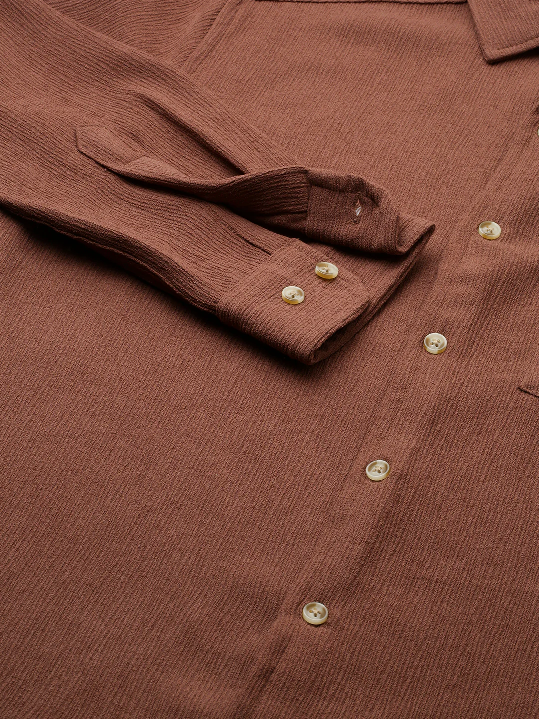 Sauve Cinnamon Brown Crepe Shirt - Image 3