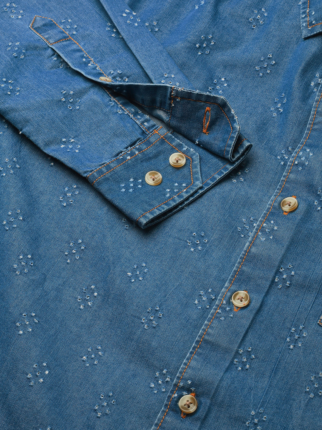 Schmick Denim Laser Cut Shirt - Image 4