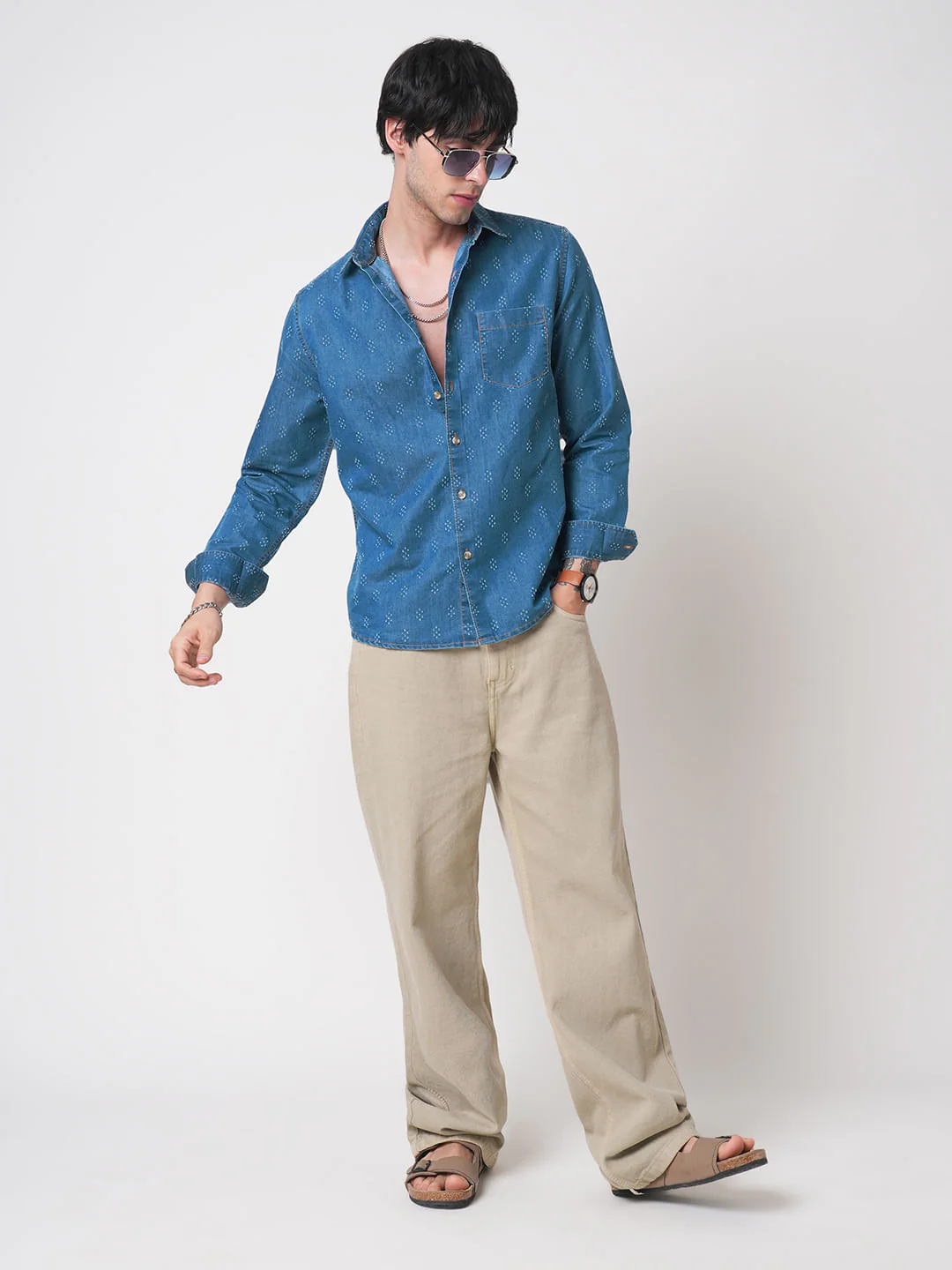 Schmick Denim Laser Cut Shirt - Image 8