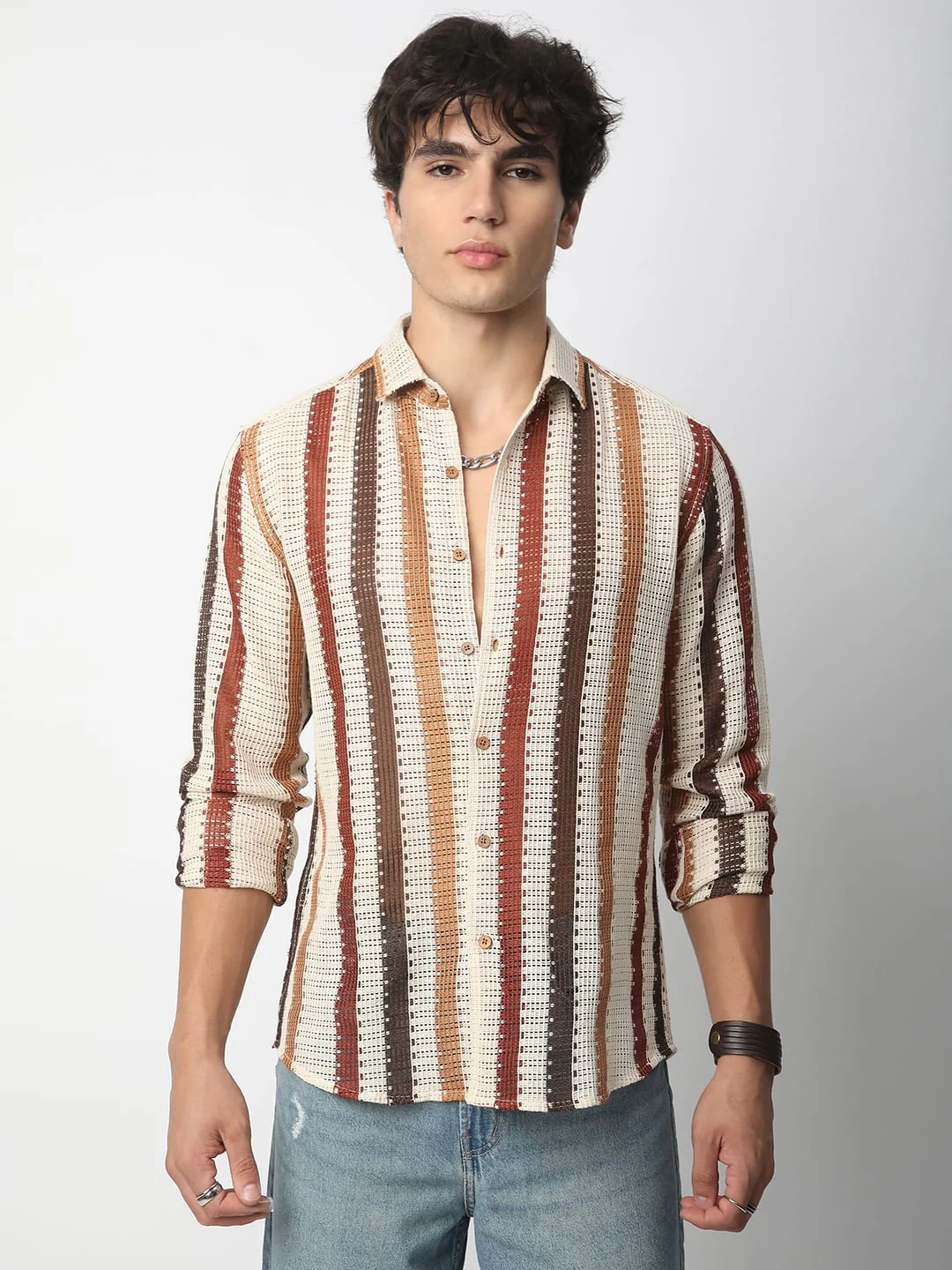 Schmick Interweave Multicolour Crochet Shirt - Image 5