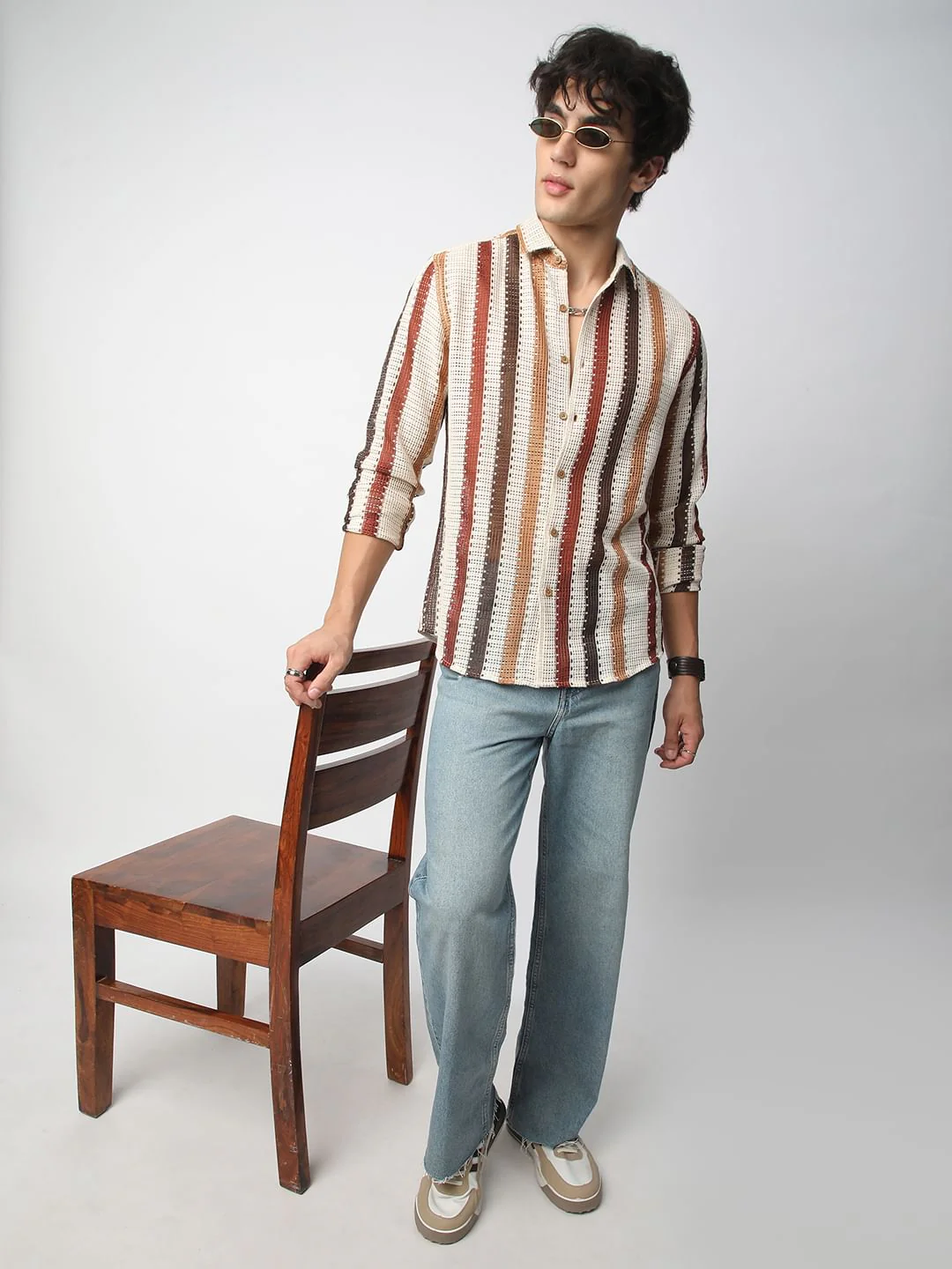 Schmick Interweave Multicolour Crochet Shirt - Image 8