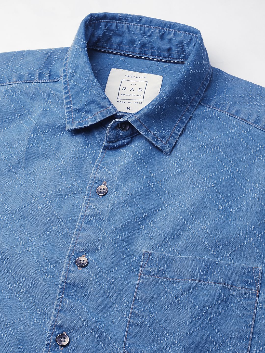 Schmick Lozenge Laser Cut Denim Shirt - Image 3