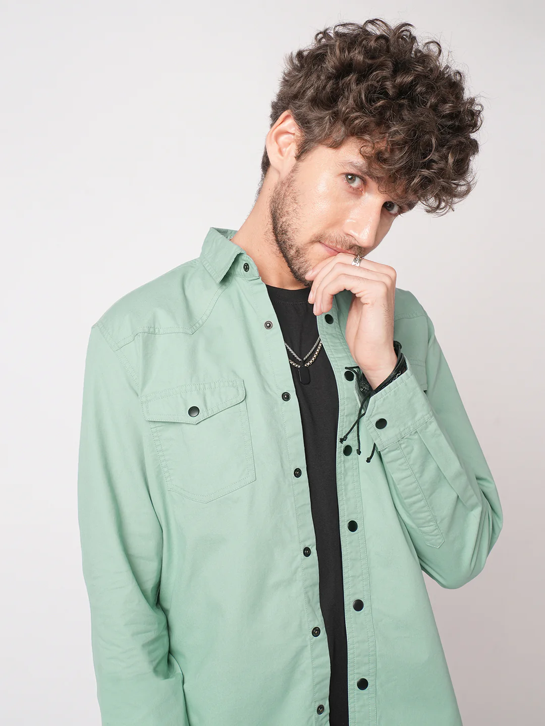 Sea Breeze Hue Double Pocket Overshirt - Image 2