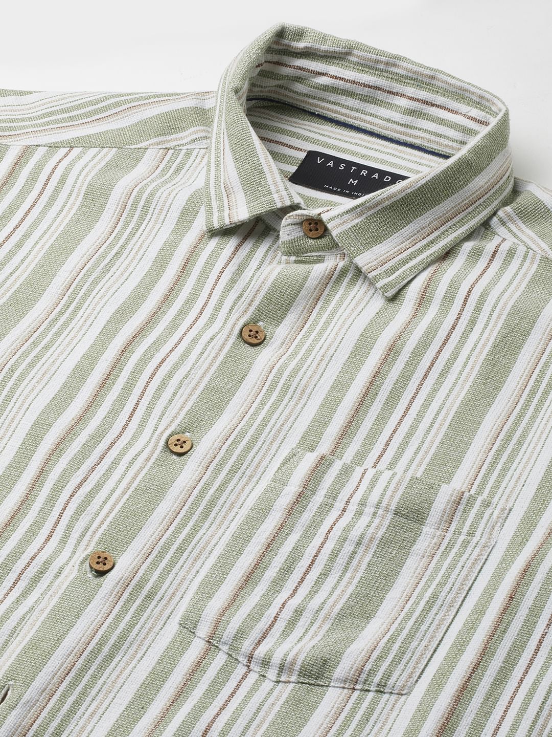 Sea-foam Green & White Roman Striped Shirt - Image 3
