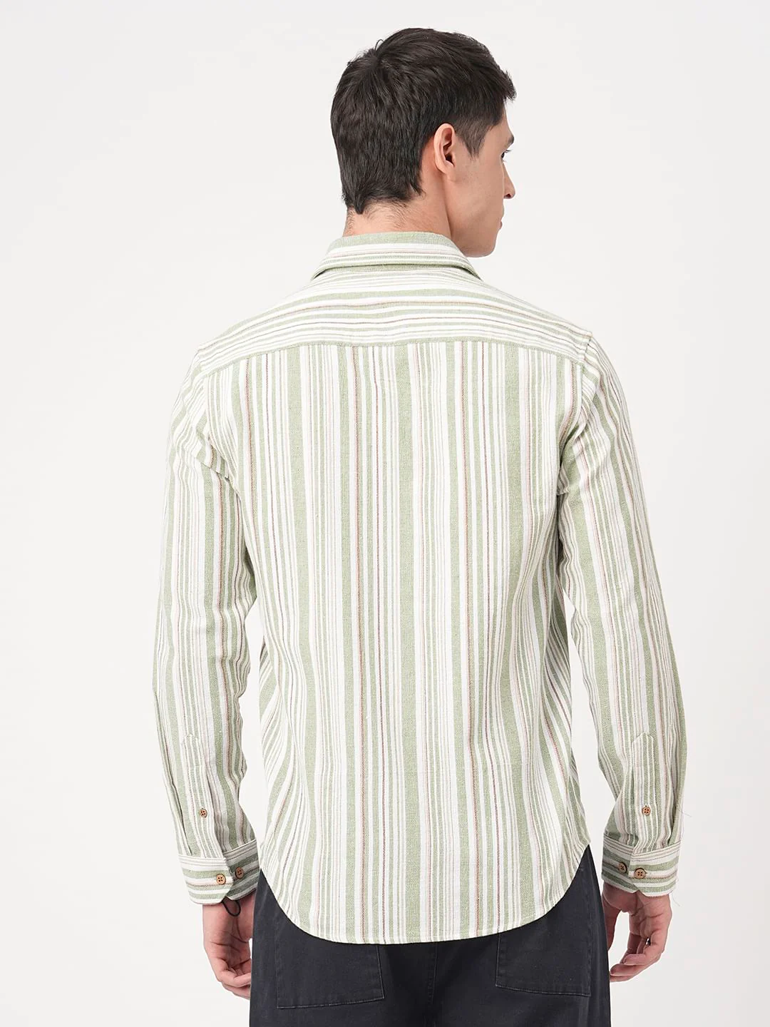 Sea-foam Green & White Roman Striped Shirt - Image 7