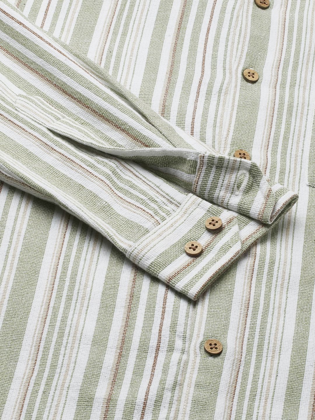 Sea-foam Green & White Roman Striped Shirt - Image 9