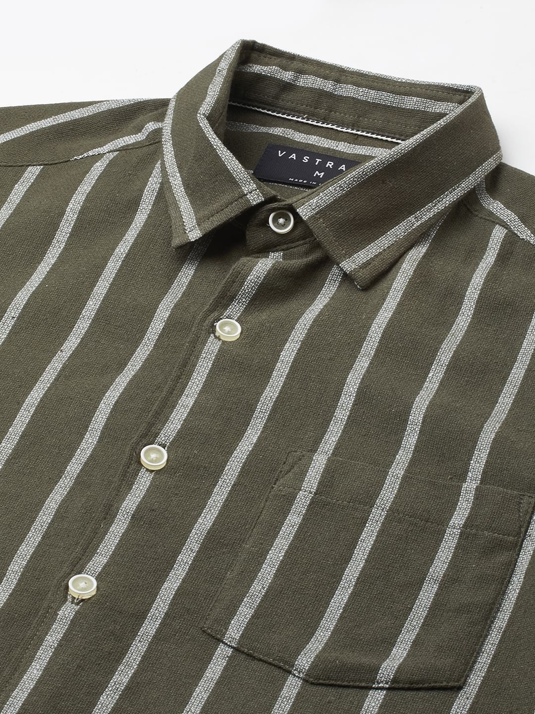 Seaweed Green Chalk Striped Shirt - Image 3