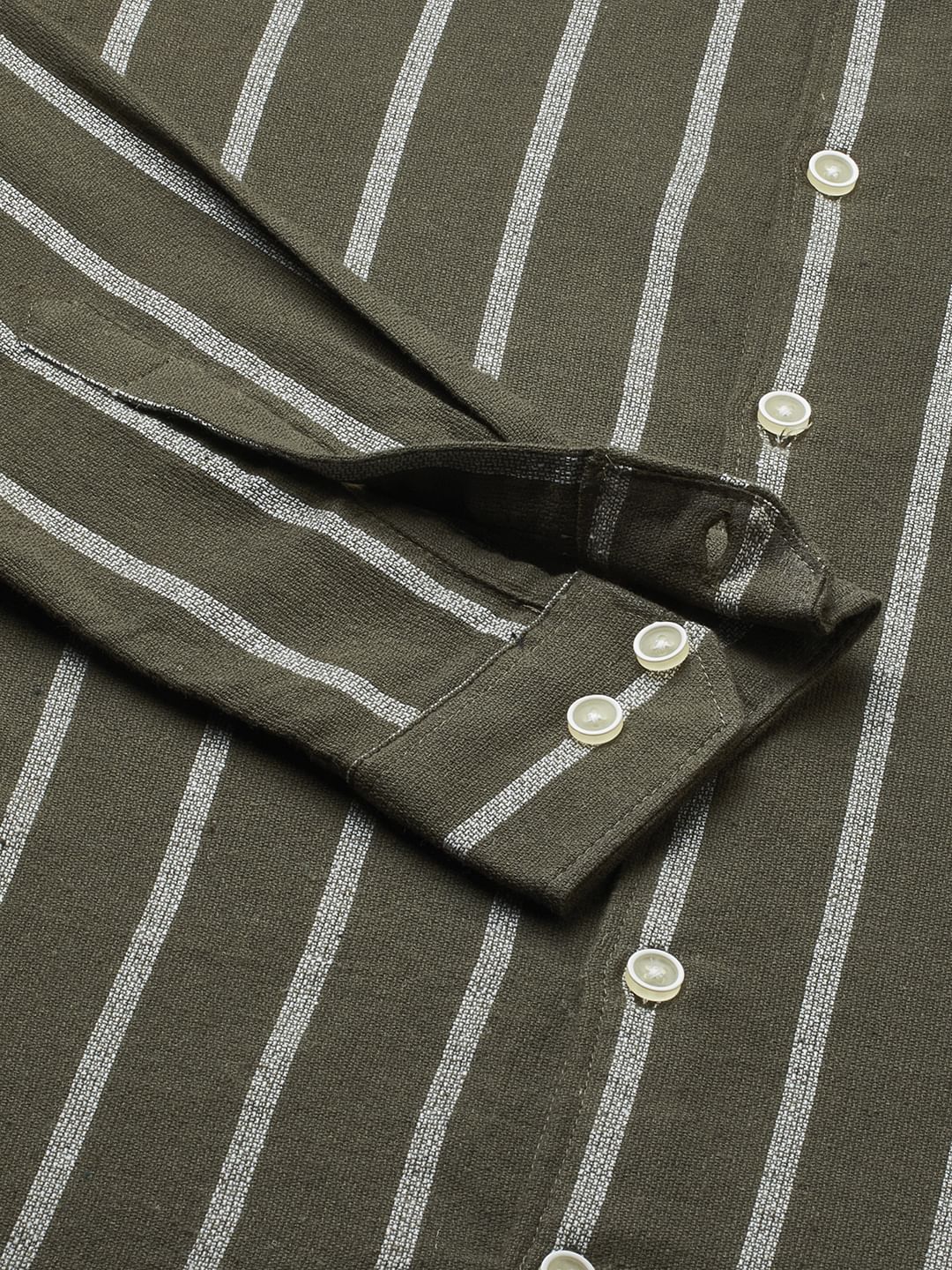 Seaweed Green Chalk Striped Shirt - Image 8